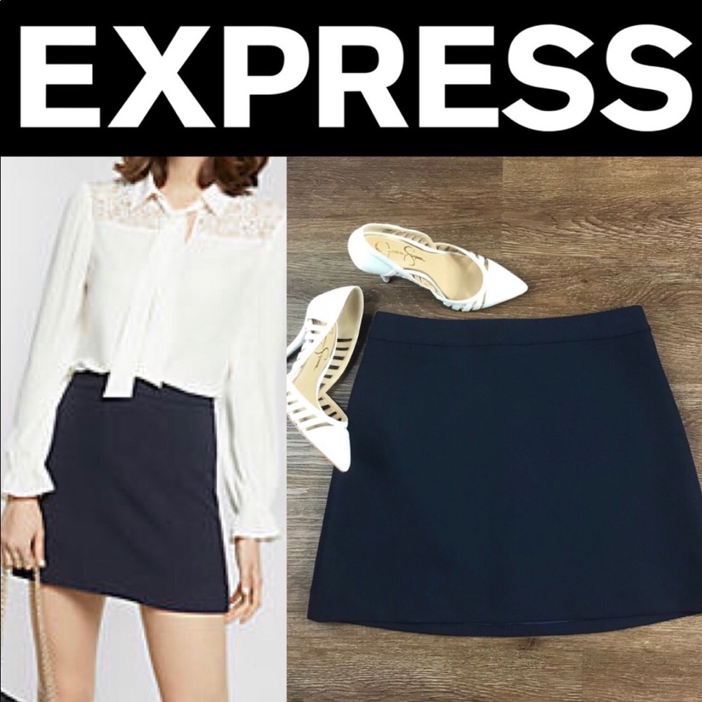 Express A-Line Navy Skirt